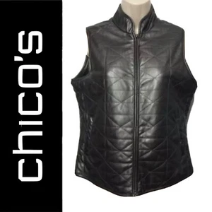 CHICO'S Vest Jacket Size 0 XS Solid Metallic Silver Full Zip Sleeveless - Picture 1 of 8