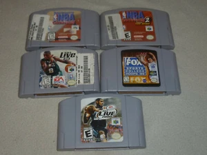 NINTENDO 64 GAME CARTRIDGE LOT NBA COURTSIDE 2 LIVE FOX HOOPS 99 KOBE BRYANT  - Picture 1 of 2