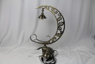 Mosaic Art Studio Crescent Moon Shape Table Lamp Bohemian - Image 1 of 4