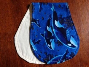 Handmade Burp Cloth Whales  - Picture 1 of 1
