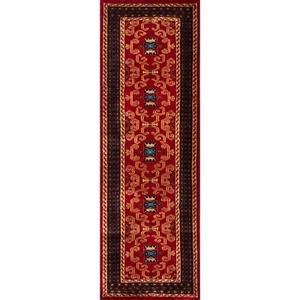 Amma Carpets Handmade Woolen Runner Rug Palace Red Hand-Knotted - Picture 1 of 7