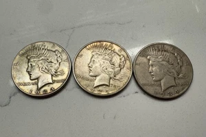 1934-P, D, S  Peace Silver Dollar Set - LCC - INV#7355 - Picture 1 of 6