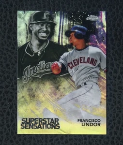 2018 Topps Chrome Superstar Sensations #ss-8 Francisco Lindor Clevealnd Indians - Imagen 1 de 2