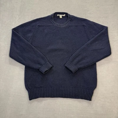 Suéter Vintage LL Bean Hombres Grande Alto Azul Marino Pullover Cuello Redondo Lana Irlanda Foto 1 de 4