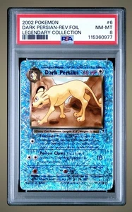 2002 Dark Persian Reverse Holo Pokemon Legendary Collection 6/110 PSA 8 - Picture 1 of 2