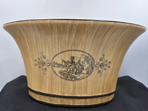 RARE VINTAGE CHELSEA HOUSE COUNTRY TOILE LANDSCAPE CACHEPOT MADE IN ITALY - Picture 1 of 24