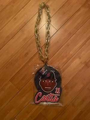 New Rafael Devers Carlita Jumbo Gold Necklace 2023 Red Sox SGA Sealed - Image 1 of 2