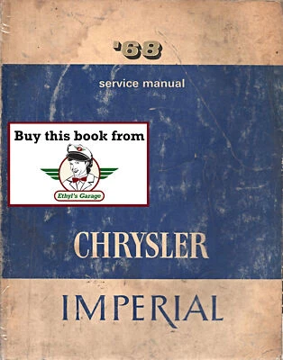 1968 Chrysler Imperial Shop Manual de Serviço de Reparo 300 New Yorker Newport LeBaron - Imagem 1 de 2