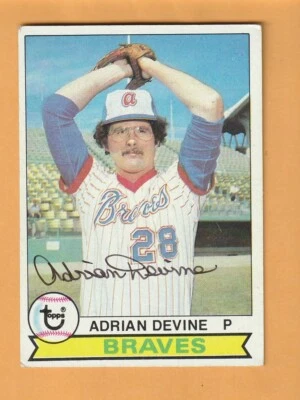 Adrian Devine Atlanta Braves AUTO Signed 1979 Topps Sam Houston State 1Y - Image 1 of 2