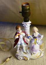 Antique VINTAGE Germany PORCELAIN FIGURINE LAMP Girl and boy Couple marked