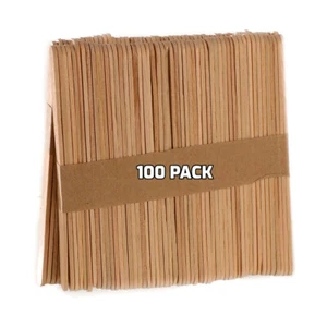 100 Pack - (Kraft) Natural Wooden Craft Sticks | Arts and Crafts - Foto 1 di 4