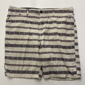 Lucky Brand 40 x 10" Cream Tribal Stripe Flat Front Casual Chino Shorts - Picture 1 of 6