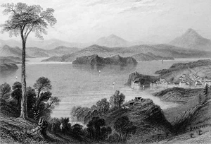 CANADA (ESTRIE)- LE LAC MEMPHREMAGOG, près de GEORGEVILLE - Gravure 19eme siècle - Imagen 1 de 2