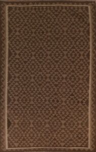 Geometric Oriental Kilim Area Rug 7x10 Wool Hand-Woven Tribal Carpet