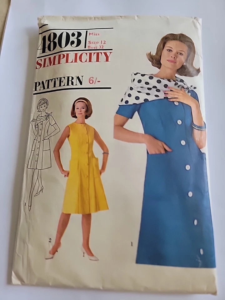 4803 Simplicity Princess Line Dress Pattern Misses 8344 Size 12 Vintage Original - Image 1 of 2