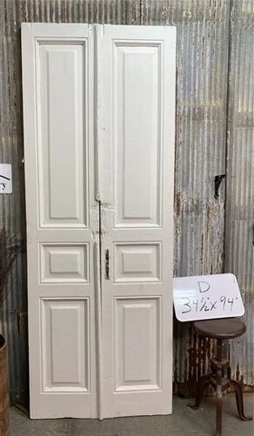 Antique French Double Doors (35.5x94) Raised Panel Doors, European Doors d Cover