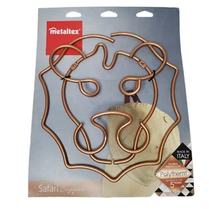 Metaltex Safari Copper Wall Coat Hanger Rack Hippo Animal Hooks / Italy New - Picture 1 of 2