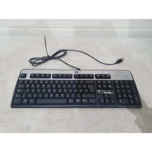 HP KU-0316 Full Size Keyboard Black & Silver Wired QWERTY (Standard) 104-Keys - Picture 1 of 11