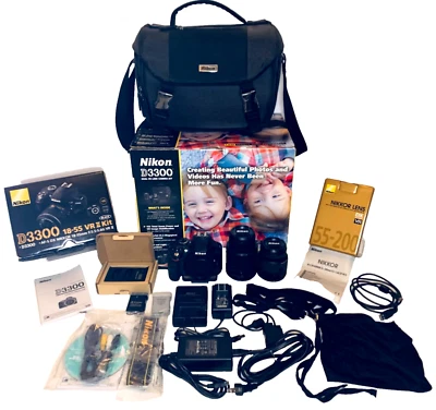 Nikon D3300 Digital SLR Camera Complete Original Set w/ Box Bag Lots of Extras! - Image 1 of 4