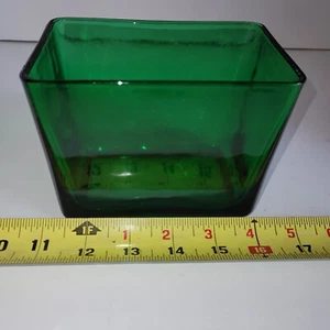 Napco Green Glass Rectangle Vase Vintage Cleveland Ohio - Picture 1 of 6
