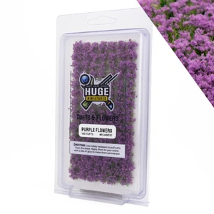 Huge Miniatures Flower Tufts, Purple Huge Minis – 100 Self-Adhesive Grass Tufts - Picture 1 of 5