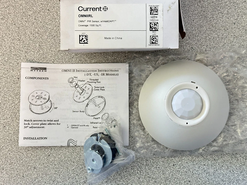 Hubbell Automation OMNIIRL Omni IntelliDAPT Passive Infrared Sensor 24 Volt DC 1500 SQ FT off White Ceiling Mount
