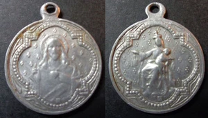 ANTIGUA MEDALLA RELIGIOSA CATÓLICA SANTA MEDALLA ALUMINIO CCM007 - Imagen 1 de 3