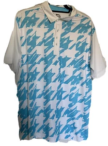 Camiseta polo de golf Slazenger unisex blanca y azul talla grande - Imagen 1 de 8