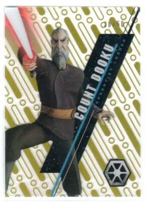 STAR WARS 2016 TOPPS HIGH TEK BASE SW-49 GOLD RAINBOW FOIL COUNT DOOKU 28/50 - Image 1 of 2