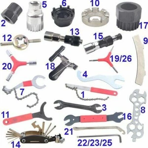 Bicycle Bike Install Removal Tools Hub/Tyre/Crankset/Bottom Bracket/Chain/Spokes - Picture 1 of 25