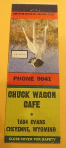 Vintage Chuck Wagon Cafe Cheyenne, WY Streichholzbuchhülle - Zeiger Hund - Bild 1 von 2