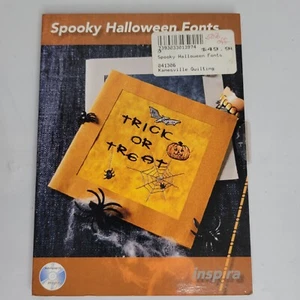 Embroidery Machine Spooky Fonts on MultiFormat CD Halloween 4"x4" hoop Inspira - Picture 1 of 5