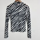 Topshop Womens/Girls Juniors Animal Print Top Size 8 Zebra Striped Mesh