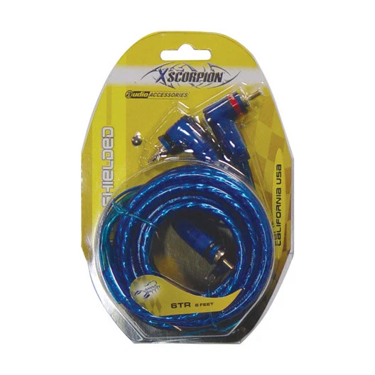 Xscorpion 6TR RCA Cable 6' Blue Triple Shielded w/Remote Wire - Image 1 of 1