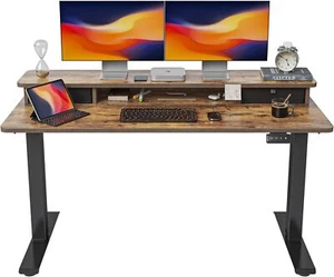 55'' x 24'' Height Adjustable Electric Standing Desk with Double Drawer - Picture 1 of 9