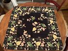 April Cornell Cotton Square Bistro Tablecloth Black with Mushrooms 35