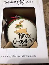 Magnolia Lane Ornament " Merry Christmas My Deer ” Ceramic Ball Ornament New