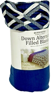 Berkshire Down Alternative Filled Blanket Twin Size 66" X 96" Blue - Picture 1 of 2