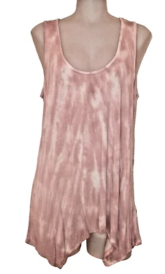 Flattering Max Jeans Pink Tie-Dye Sleeveless Stretchy Shirt Size L Foto 1 de 4