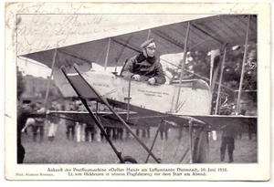 DEUTSCHLAND 1912 PPC VON GELBER HUND GEBRAUCHT DARMSTADT AUF RHEINFLUG - Bild 1 von 2