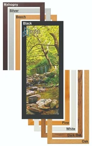 Wood Picture Frame Panoramic Photo Frames Modern Poster Frame Black White Silver - Picture 1 of 9