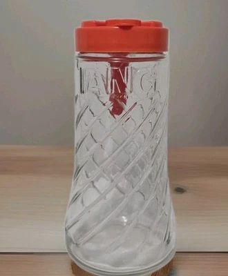 Jarra Tang vintage con tapa abatible naranja ancla vidrio enganche remolinado Foto 1 de 4