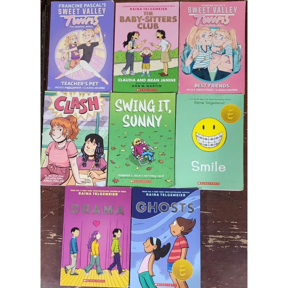Graphic Novels For Kids Lot Of 8 Books Pre-Teen Girls Classroom Babysitters Club - Image 1 of 1