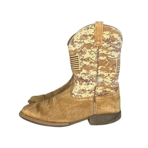 Youth Ariat Patriot Western Boots Size 5 Sand Print Camo - Picture 1 of 6