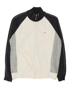 CHAMPION Mens Slim Tracksuit Top Jacket XL Navy Blue Colourblock Cotton UV07 - Picture 1 of 4