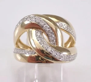 Anillo banda nudo amor moissanita corte redondo de 2,20 quilates enchapado en oro amarillo de 14 quilates plateado - Imagen 1 de 7