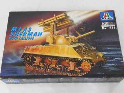 1/35 Italeri WWII US Army Tank M4A3 Sherman & Calliope Rockets Plastic Model Kit - Image 1 of 2
