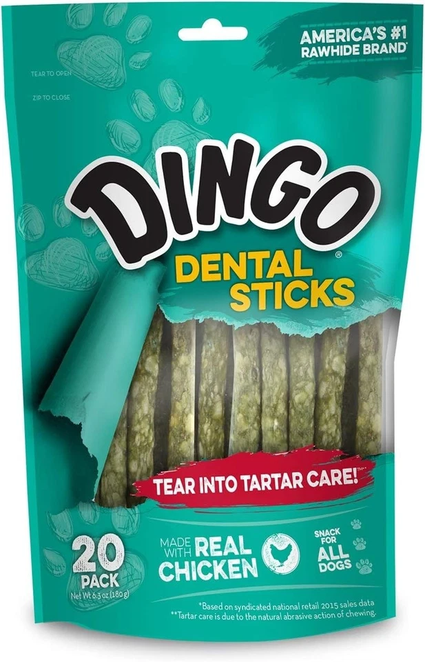 Dingo Tartar And Breath Dental Sticks For All Dogs, 20 Sticks Per Pack - Image 1 of 4