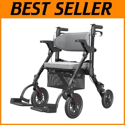 Adjustable Rollator Walker with Backrest Extension - Image 1 of 4