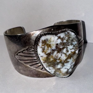 Navajo Sterling Silver Cuff Bracelet 83g Wilson Padilla - Picture 1 of 11